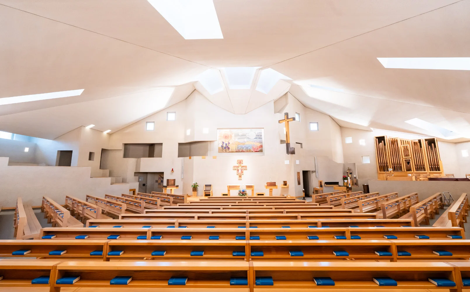 Church interior wide panoramic